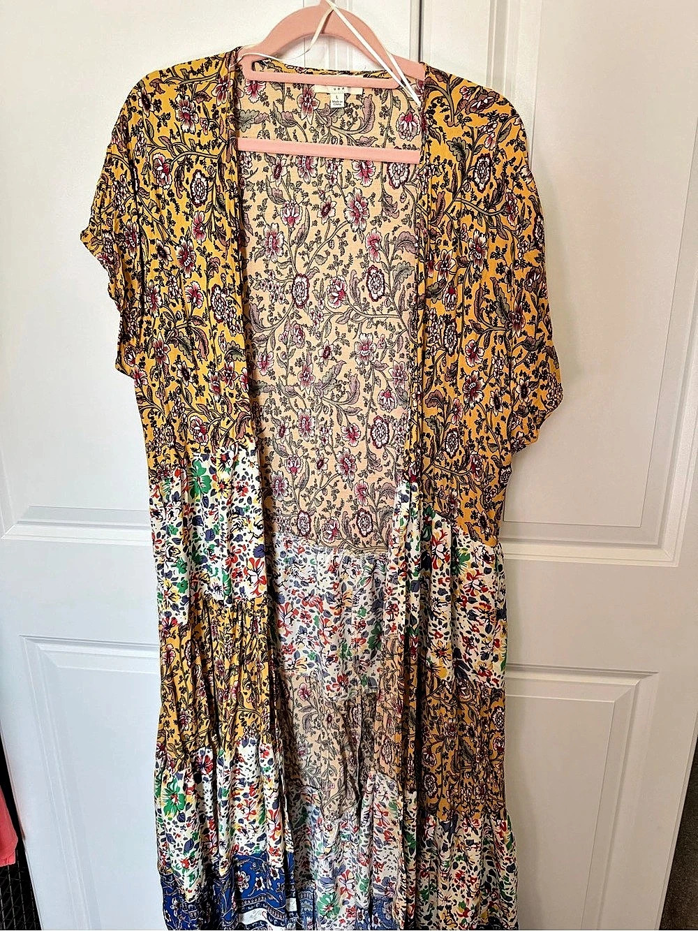 Umgee Floral Maxi Dress in Yellow & Multicolor Like New